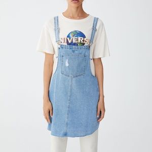 Pull&Bear | Distressed Denim Overall Dress